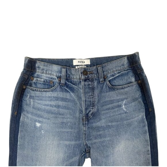 New Pistola Charlie High Rise Straight Leg Distressed Ankle Jeans Size 29 - Picture 6 of 11